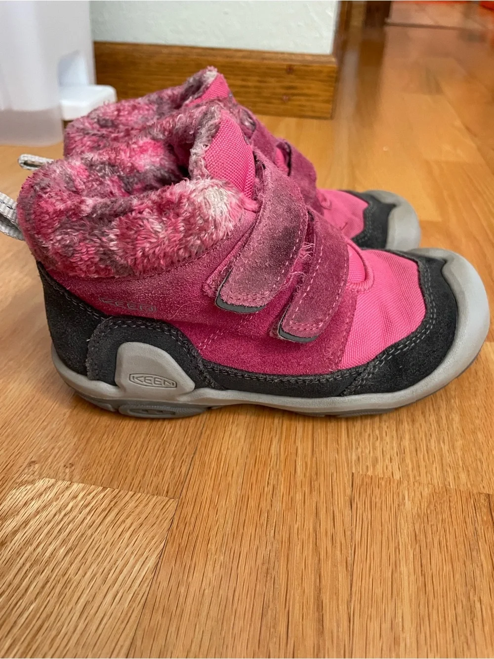 KEEN Kids Pink and Gray Waterproof Winter Boots